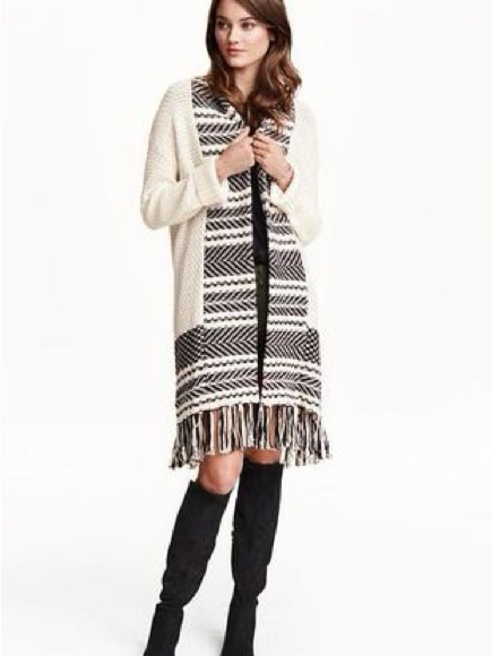 H&M White and Black Open-Knit cardigan - Picture 5 of 10